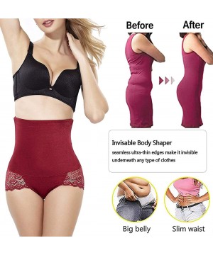 Shapewear Women's Butt Lifter Body Shaper Tummy Control Panties Underwear - Red (High Waist Panty) - C011A0VCL7F