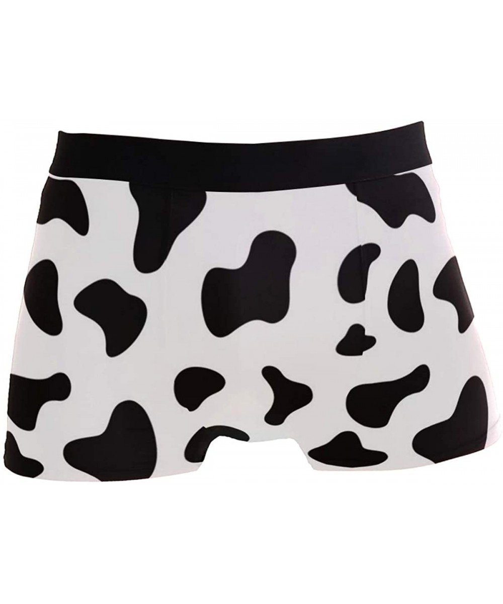 Boxer Briefs Giraffe Lover Boxer Briefs Men's Underwear Boys Stretch Breathable Low Rise Trunks - Cow Dot Print - C018WDD67H9