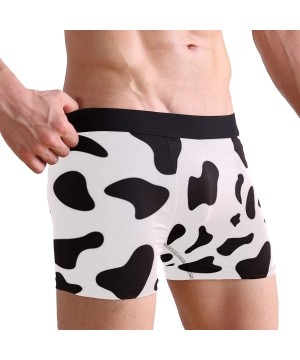 Boxer Briefs Giraffe Lover Boxer Briefs Men's Underwear Boys Stretch Breathable Low Rise Trunks - Cow Dot Print - C018WDD67H9