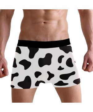 Boxer Briefs Giraffe Lover Boxer Briefs Men's Underwear Boys Stretch Breathable Low Rise Trunks - Cow Dot Print - C018WDD67H9