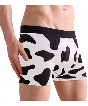 Boxer Briefs Giraffe Lover Boxer Briefs Men's Underwear Boys Stretch Breathable Low Rise Trunks - Cow Dot Print - C018WDD67H9