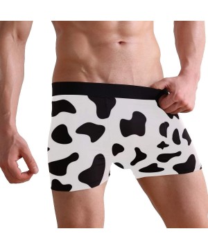 Boxer Briefs Giraffe Lover Boxer Briefs Men's Underwear Boys Stretch Breathable Low Rise Trunks - Cow Dot Print - C018WDD67H9