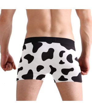 Boxer Briefs Giraffe Lover Boxer Briefs Men's Underwear Boys Stretch Breathable Low Rise Trunks - Cow Dot Print - C018WDD67H9