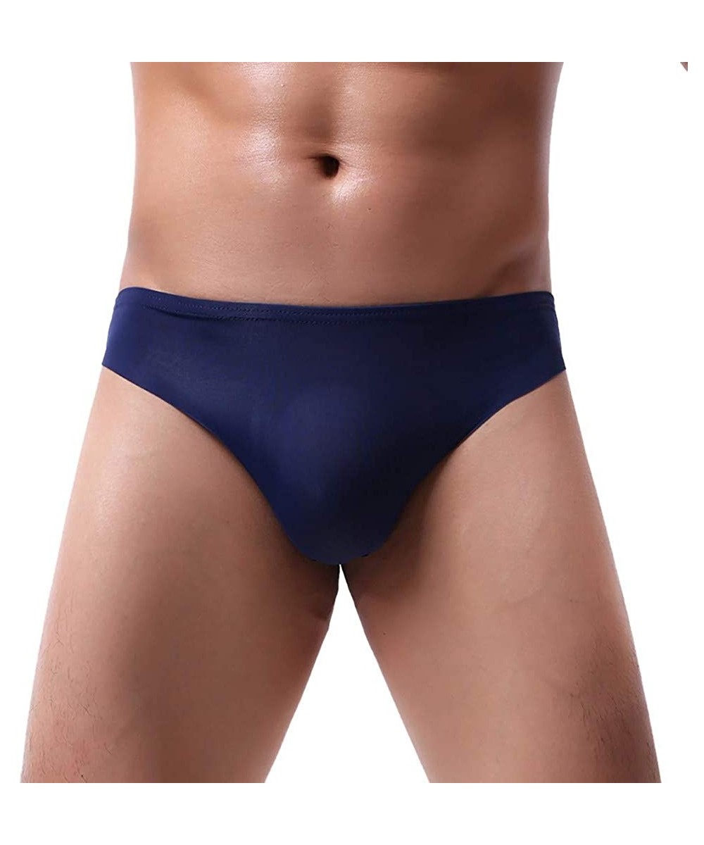 Shapewear Mens Bulge Enhancing Bikini Underwear Low Rise Pack - Blue - C418Y4INKRC