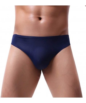 Shapewear Mens Bulge Enhancing Bikini Underwear Low Rise Pack - Blue - C418Y4INKRC