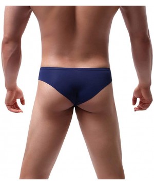 Shapewear Mens Bulge Enhancing Bikini Underwear Low Rise Pack - Blue - C418Y4INKRC