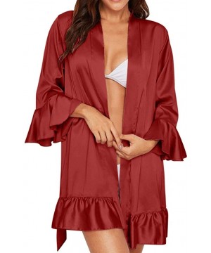 Nightgowns & Sleepshirts Womens Sleepshirt Nightgown Soft Sleeping Shirts Loungewear Nightshirts - Red - CG199COQQGU