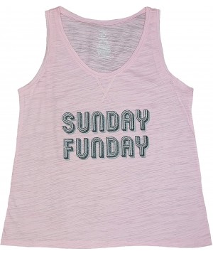 Tops Sunday Funday Completely Pink Sleep Tank Top - CY196XM6738