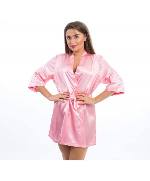 Robes Satin Robe for Bridesmaid Wedding Party with White Foil - Light_pink-bridesmaid - CW1930EI8D0