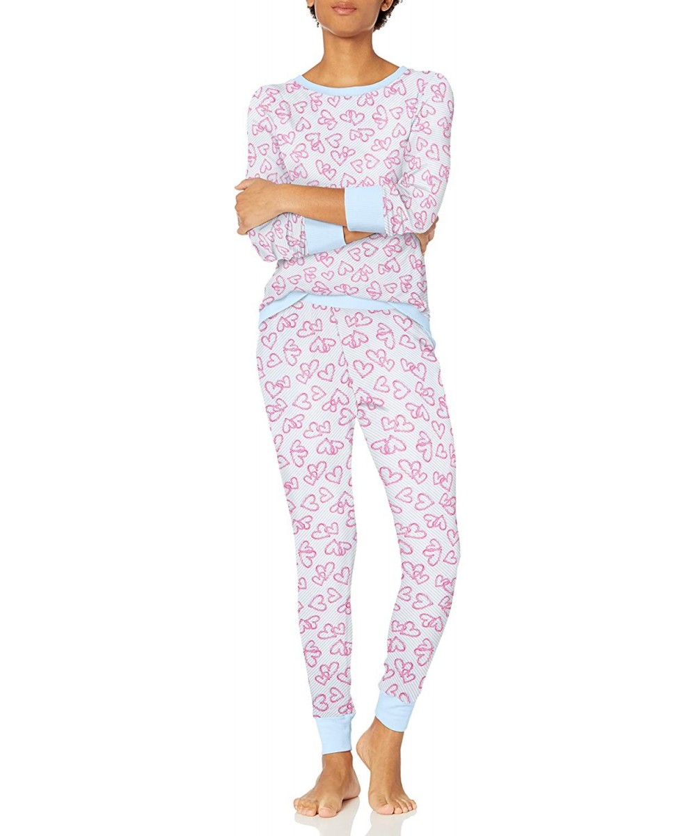 Sets Women's Pajama Set - Blue Strip - C118Q8RNTKH