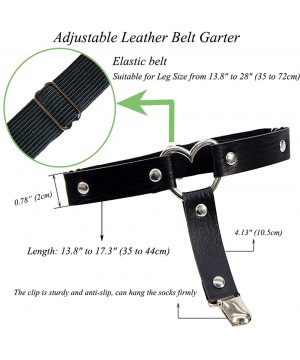 Garters & Garter Belts Garters Belt Adjustable Heart Leg Garter with Buckle Anti-Slip Clips Elastic Sexy Punk Harness 1 Pair ...