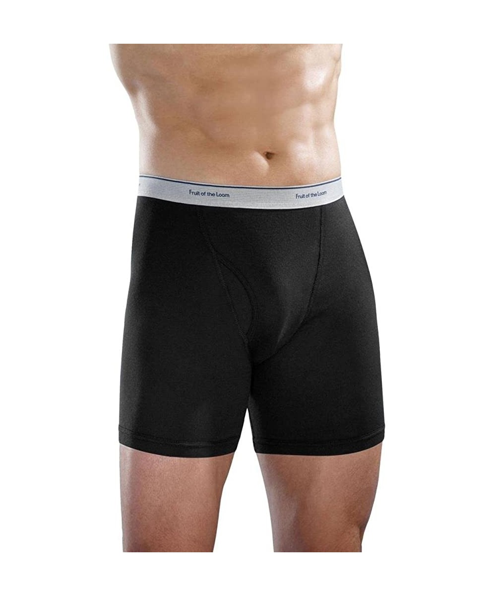 Boxer Briefs Men's Print Solid X-Size Boxer Brief(Pack of 4) - Black and Grey - CF12BWDWB0H