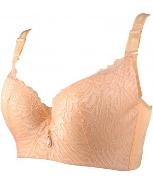 Bras Womens Super Boost Underwire Bra Push Up Padded Brassiere - Beige - CC12J8ZJ3WF