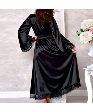 Robes Sleepwear Sexy Bathrobe Women Robe Women Sexy Long Silk Kimono Dressing Gown Bath Robe Babydoll Lingerie Nightdress X1 ...