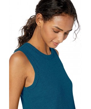 Tops Women's Loungewear Thermal Basics Tank Top - Teal - C518NWSO4LR