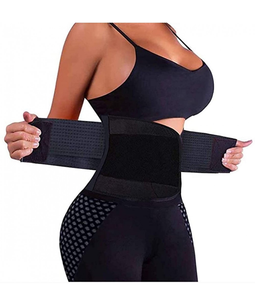 Shapewear Women Waist Trainer Belt - Slimming Sauna Waist Trimmer Belly Band Sweat Sports Girdle Belt - Black - CS198O7D2M7