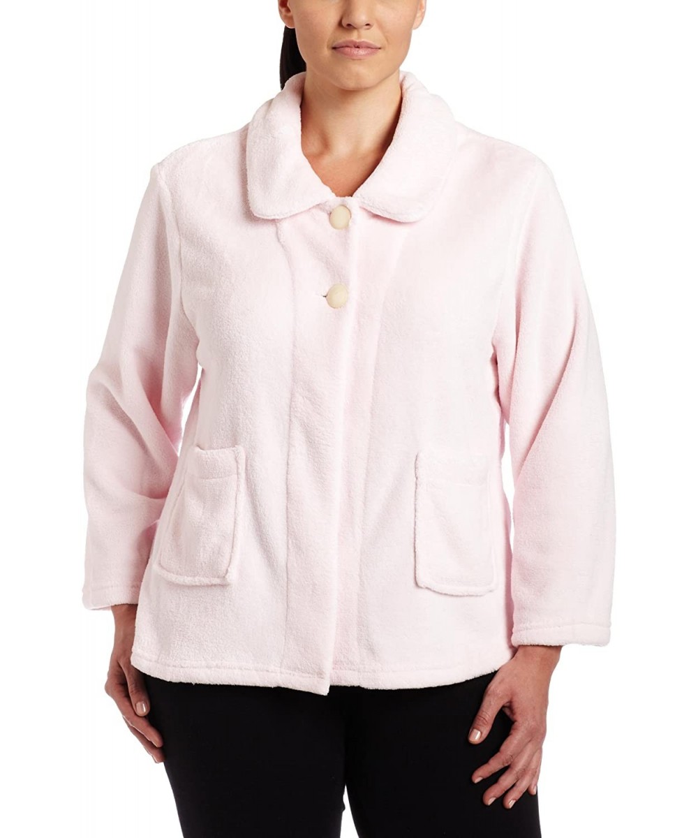 Robes Womens Plus-Size Bed Jacket With Peter Pan Collar- Light Pink- 2X - CA1154WEJU3