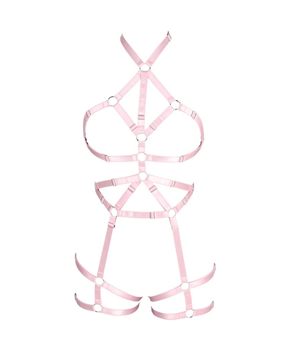 Garters & Garter Belts Women's Full Body Harness Bra cage Punk Gothic Belt Garter Lingerie Set Festival Rave Photography Danc...