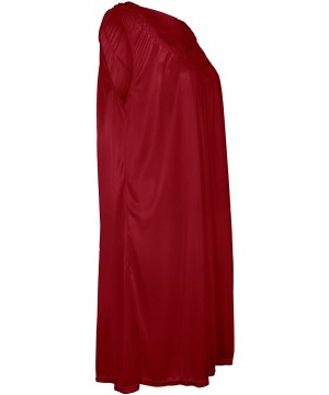 Nightgowns & Sleepshirts Plus Size Nightgowns for Women Satin Silk - Red - C612L9C328L