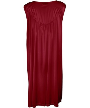 Nightgowns & Sleepshirts Plus Size Nightgowns for Women Satin Silk - Red - C612L9C328L