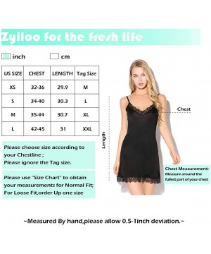 Slips Women`s Mulberry Silk Strap Full Slips Dresses Lace V-Neck Camisole Under Dress - White-black - C918Q4IG9C2