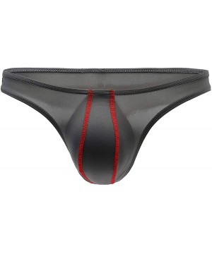 G-Strings & Thongs Men's Spandex Thong Male T-Back G-String Jockstrap Underwear Pouch Body Low Rise - Grey - CM18WGT5IXH