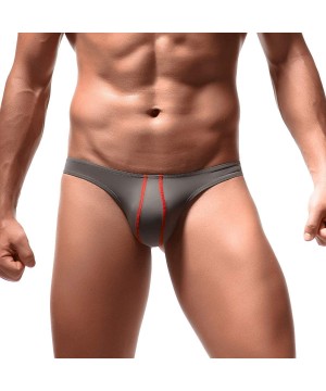 G-Strings & Thongs Men's Spandex Thong Male T-Back G-String Jockstrap Underwear Pouch Body Low Rise - Grey - CM18WGT5IXH