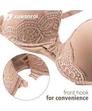 Bras Bras Front Closure for Women Plus Size Support Underwire Full Coverage Everyday Bra for 38D-46DDD Cup - Beige - CL194EHZQUX