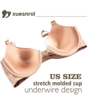 Bras Bras Front Closure for Women Plus Size Support Underwire Full Coverage Everyday Bra for 38D-46DDD Cup - Beige - CL194EHZQUX