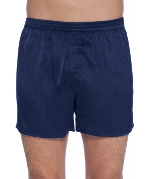 Boxers Men's Classic Silk Boxers- Dark Navy- X-Large - CR11NJS3YY1