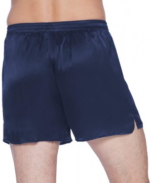 Boxers Men's Classic Silk Boxers- Dark Navy- X-Large - CR11NJS3YY1