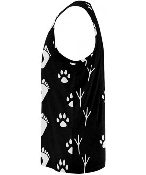 Undershirts Men's Muscle Gym Workout Training Sleeveless Tank Top Palm Leaves- Cocktail Summer - Multi4 - C219D0RLGCM