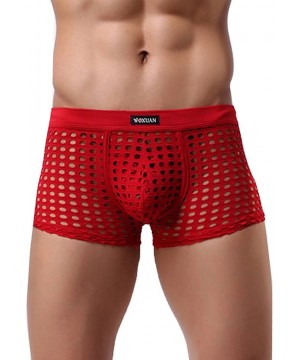 Briefs Sexy Underwear for men-Netted underwearBriefs Underwear Bulge Sport Underpants Ventilation Trunks - Red - CT18NRORRAX