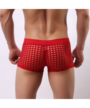 Briefs Sexy Underwear for men-Netted underwearBriefs Underwear Bulge Sport Underpants Ventilation Trunks - Red - CT18NRORRAX