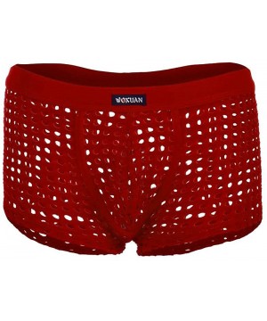 Briefs Sexy Underwear for men-Netted underwearBriefs Underwear Bulge Sport Underpants Ventilation Trunks - Red - CT18NRORRAX