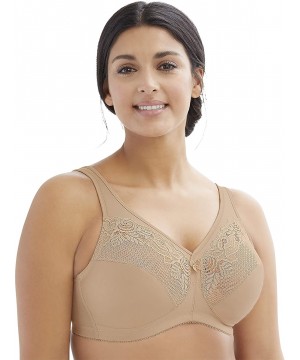 Bras Women's Full Figure Wirefree Minimizer Support Bra 1003 - Café - CA18E80IMCH