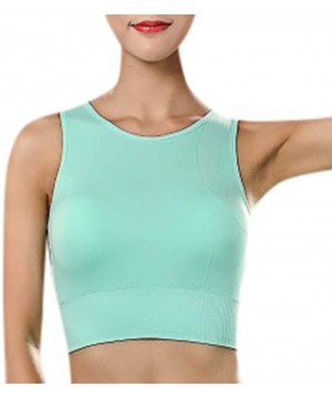 Slips Racerback Sports Bras for Women- Padded Seamless High Impact Support for Yoga Gym Workout Fitness - Green - CQ1965DA0ZI