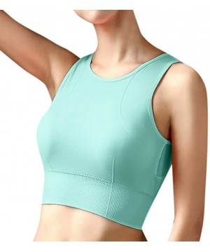 Slips Racerback Sports Bras for Women- Padded Seamless High Impact Support for Yoga Gym Workout Fitness - Green - CQ1965DA0ZI