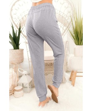 Bottoms Women Casual Loose Pajama Ripped Hole Elastic Waist Jogger Pant - Grey - C219D8U3EMY