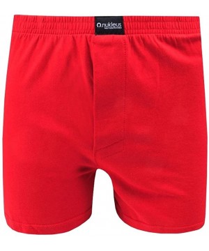 Boxer Briefs Men's 100% Organic Cotton Boxers Super Comfort Sporty Underwear Shorts - Red - C012G8NU7LL