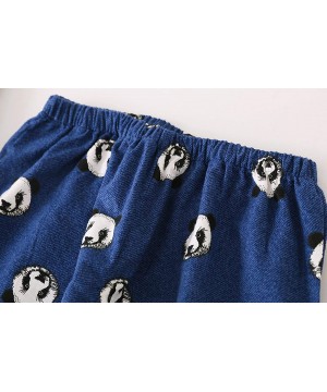 Sleep Sets Plus Size Cotton Men's Winter Long Sleeve Trousers Brushed Fabric Pajama Set Panda Printing Pajama Set - Blue - C3...