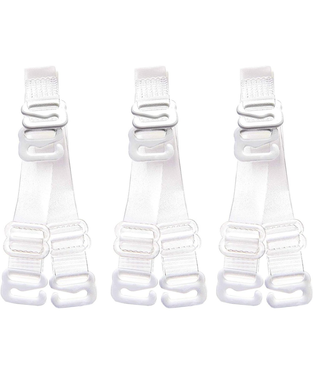 Accessories 3Pairs Invisible Soft Clear Replacement Bra Shoulder Straps - White - 12mm Width - CF18QHYMI6N