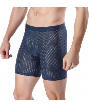 Boxer Briefs Men's Micro Mesh Boxer Briefs Sports Underwear - Navy - CY189W2MA7D