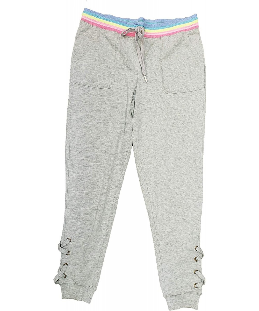 Bottoms Light Gray Heather Solid Lace-Up Jogger Lounge Sleep Pants - CO194UC2R2D