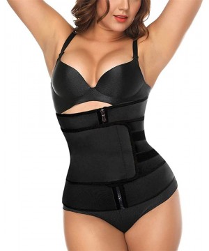 Shapewear Waist Trimmer Belt for Women-Slimming Body Shaper Sports Girdles Workout Abdomen Belt - Black - CF197863MS2