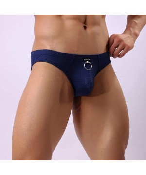 Boxer Briefs ShortsFashion Mens Sexy Mesh Underwear Sport Breathable Brief Boxer Underpants - Blue - CY18MI34DYD