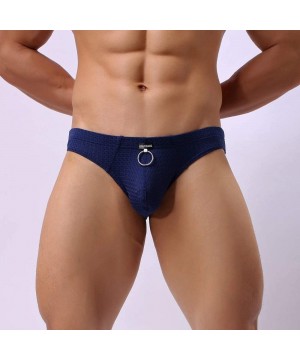 Boxer Briefs ShortsFashion Mens Sexy Mesh Underwear Sport Breathable Brief Boxer Underpants - Blue - CY18MI34DYD