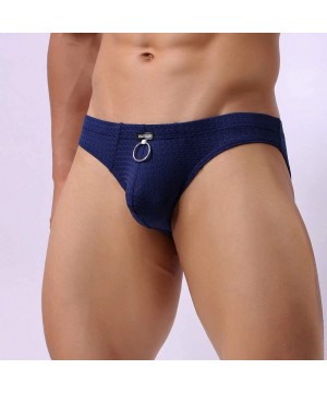 Boxer Briefs ShortsFashion Mens Sexy Mesh Underwear Sport Breathable Brief Boxer Underpants - Blue - CY18MI34DYD