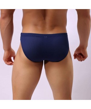 Boxer Briefs ShortsFashion Mens Sexy Mesh Underwear Sport Breathable Brief Boxer Underpants - Blue - CY18MI34DYD