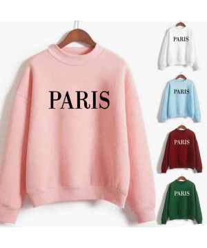 Thermal Underwear Womens Long Sleeve Sweatshirts Casual Letter Print Letter Print Teen Girl Crewneck Pullover Tops - Army Gre...